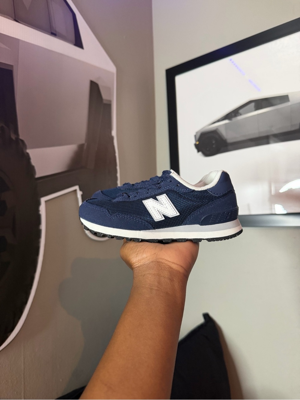New Balance Kids Navy and White Athletic Sneaker